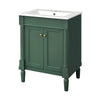 Fiji Bathroom Vanity with Ceramic Sink & Cabinet Storage | Green 24"