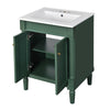 Fiji Bathroom Vanity with Ceramic Sink & Cabinet Storage | Green 24"