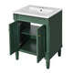 Fiji Bathroom Vanity with Ceramic Sink & Cabinet Storage | Green 24"