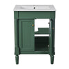 Fiji Bathroom Vanity with Ceramic Sink & Cabinet Storage | Green 24"