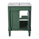 Fiji Bathroom Vanity with Ceramic Sink & Cabinet Storage | Green 24"