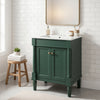 Fiji Bathroom Vanity with Ceramic Sink & Cabinet Storage | Green 24"
