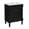 Fiji Bathroom Vanity with Ceramic Sink & Cabinet Storage | Black 24"