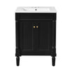 Fiji Bathroom Vanity with Ceramic Sink & Cabinet Storage | Black 24"