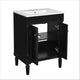 Fiji Bathroom Vanity with Ceramic Sink & Cabinet Storage | Black 24"