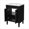 Fiji Bathroom Vanity with Ceramic Sink & Cabinet Storage | Black 24"