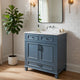 Kenzy Bathroom Vanity with Ceramic Sink | 3 Drawers | Blue Wood 30"