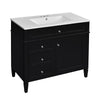Asher Bathroom Vanity | White Ceramic Sink | 3 Drawers 1 Cabinet | Black