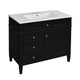 Asher Bathroom Vanity | White Ceramic Sink | 3 Drawers 1 Cabinet | Black