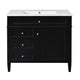 Asher Bathroom Vanity | White Ceramic Sink | 3 Drawers 1 Cabinet | Black
