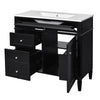 Asher Bathroom Vanity | White Ceramic Sink | 3 Drawers 1 Cabinet | Black