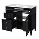 Asher Bathroom Vanity | White Ceramic Sink | 3 Drawers 1 Cabinet | Black