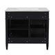 Asher Bathroom Vanity | White Ceramic Sink | 3 Drawers 1 Cabinet | Black