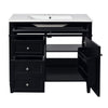 Asher Bathroom Vanity | White Ceramic Sink | 3 Drawers 1 Cabinet | Black