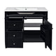 Asher Bathroom Vanity | White Ceramic Sink | 3 Drawers 1 Cabinet | Black
