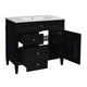 Asher Bathroom Vanity | White Ceramic Sink | 3 Drawers 1 Cabinet | Black