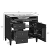 Asher Bathroom Vanity | White Ceramic Sink | 3 Drawers 1 Cabinet | Black