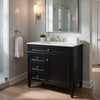 Asher Bathroom Vanity | White Ceramic Sink | 3 Drawers 1 Cabinet | Black