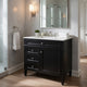 Asher Bathroom Vanity | White Ceramic Sink | 3 Drawers 1 Cabinet | Black