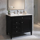 Asher Bathroom Vanity | White Ceramic Sink | 3 Drawers 1 Cabinet | Black