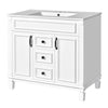 Gwen Bathroom Vanity with Ceramic Sink | 2 Drawer 2 Cabinet | White | 36"