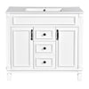 Gwen Bathroom Vanity with Ceramic Sink | 2 Drawer 2 Cabinet | White | 36"