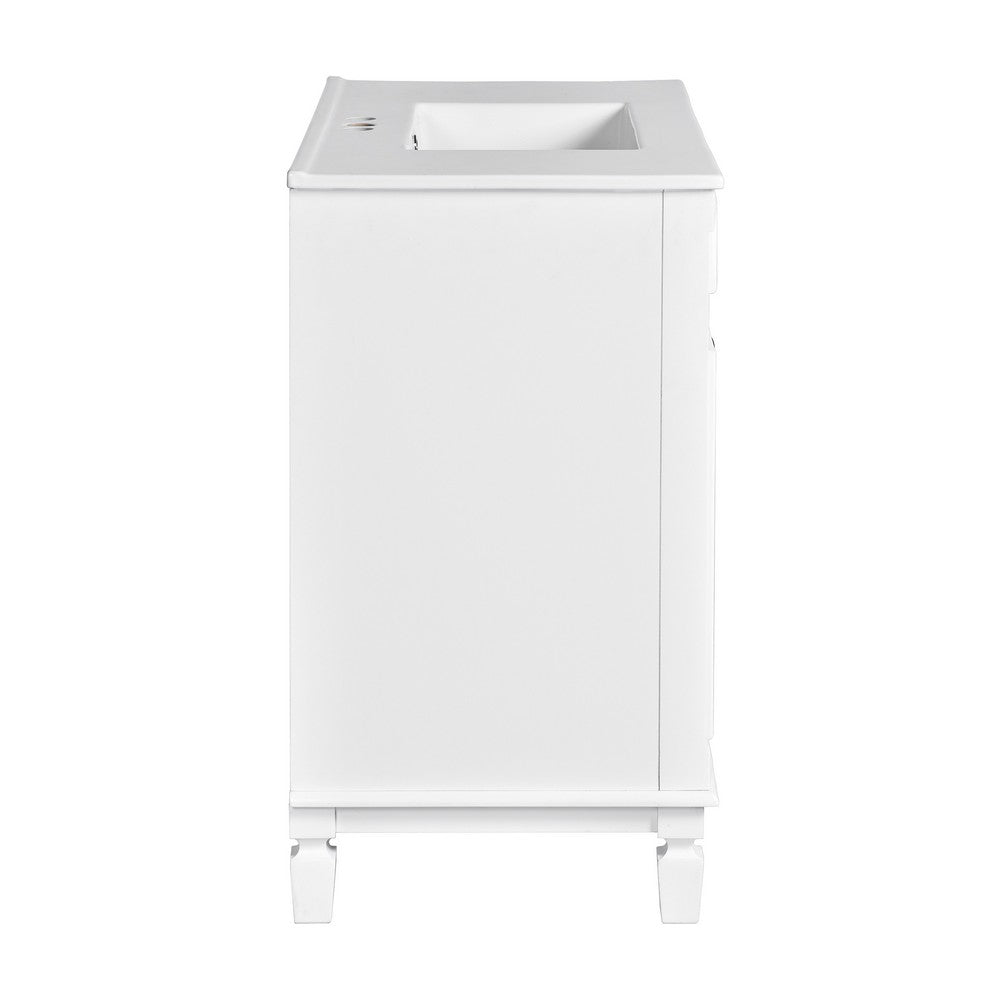 Gwen Bathroom Vanity with Ceramic Sink | 2 Drawer 2 Cabinet | White | 36"