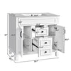 Gwen Bathroom Vanity with Ceramic Sink | 2 Drawer 2 Cabinet | White | 36"