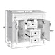 Gwen Bathroom Vanity with Ceramic Sink | 2 Drawer 2 Cabinet | White | 36"