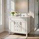 Gwen Bathroom Vanity with Ceramic Sink | 2 Drawer 2 Cabinet | White | 36"