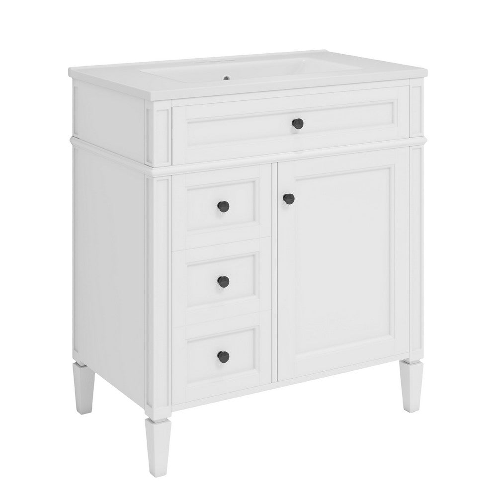 Gwen Bathroom Vanity | Ceramic Sink | 2 Drawer 2 Cabinet | White | 30"