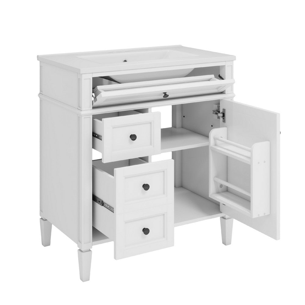 Gwen Bathroom Vanity | Ceramic Sink | 2 Drawer 2 Cabinet | White | 30"