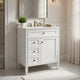 Gwen Bathroom Vanity | Ceramic Sink | 2 Drawer 2 Cabinet | White | 30"