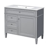 Asher Bathroom Vanity | White Ceramic Sink | 2 Drawers | Cabinet Door | Gray