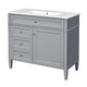 Asher Bathroom Vanity | White Ceramic Sink | 2 Drawers | Cabinet Door | Gray