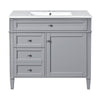 Asher Bathroom Vanity | White Ceramic Sink | 2 Drawers | Cabinet Door | Gray