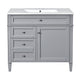 Asher Bathroom Vanity | White Ceramic Sink | 2 Drawers | Cabinet Door | Gray