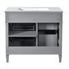 Asher Bathroom Vanity | White Ceramic Sink | 2 Drawers | Cabinet Door | Gray