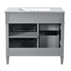 Asher Bathroom Vanity | White Ceramic Sink | 2 Drawers | Cabinet Door | Gray