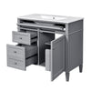 Asher Bathroom Vanity | White Ceramic Sink | 2 Drawers | Cabinet Door | Gray
