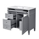 Asher Bathroom Vanity | White Ceramic Sink | 2 Drawers | Cabinet Door | Gray