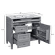 Asher Bathroom Vanity | White Ceramic Sink | 2 Drawers | Cabinet Door | Gray