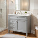 Asher Bathroom Vanity | White Ceramic Sink | 2 Drawers | Cabinet Door | Gray