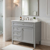 Asher Bathroom Vanity | White Ceramic Sink | 2 Drawers | Cabinet Door | Gray