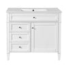 Asher Bathroom Vanity | Ceramic Sink | Smart Storage Door & Drawers | White