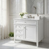 Asher Bathroom Vanity | Ceramic Sink | Smart Storage Door & Drawers | White