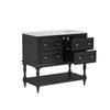 Sandra 36" Bathroom Vanity with Ceramic Sink | 4 Drawers | Black Wood
