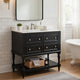 Sandra 36" Bathroom Vanity with Ceramic Sink | 4 Drawers | Black Wood