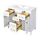 Mindy Bathroom Vanity | Ceramic Sink | Gold Metal | 4 Drawers | White 36"