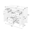 Mindy Bathroom Vanity | Ceramic Sink | Gold Metal | 4 Drawers | White 36"